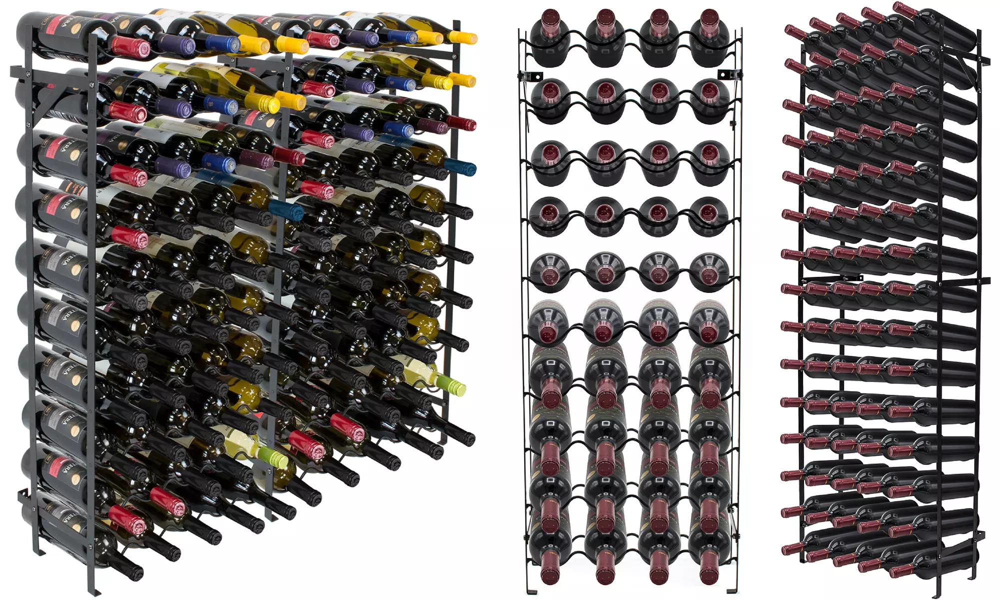 Large Capacity Wine Rack Shelf Stand- Elegant Floor Standing Tier Cellar Storage - Primary Image