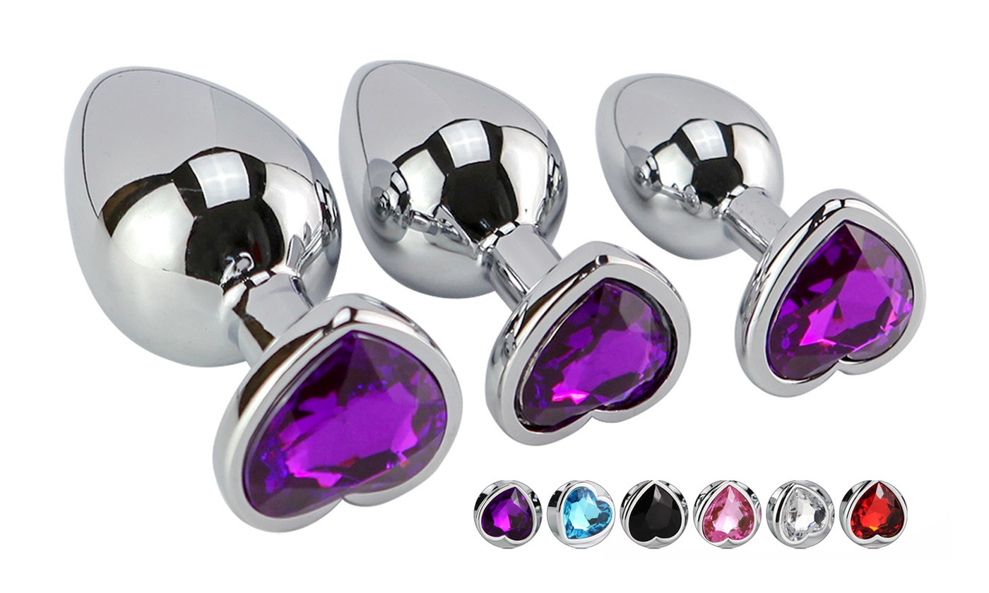 3Pcs ItBelongs2U Metal Jewelry Anal Plugs Trainer Beginners Advanced Users