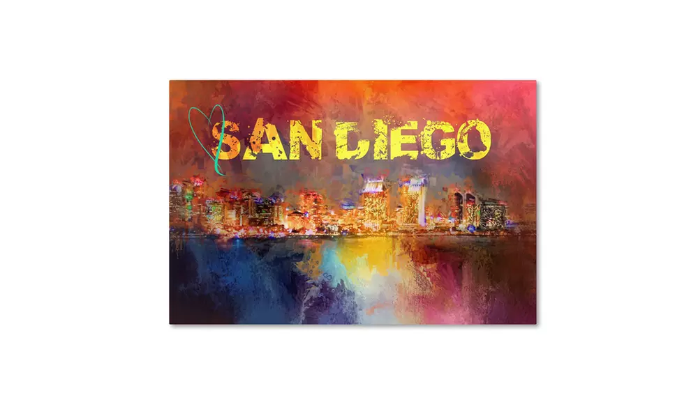 Jai Johnson 'Sending Love To San Diego' Canvas Art - Primary Image