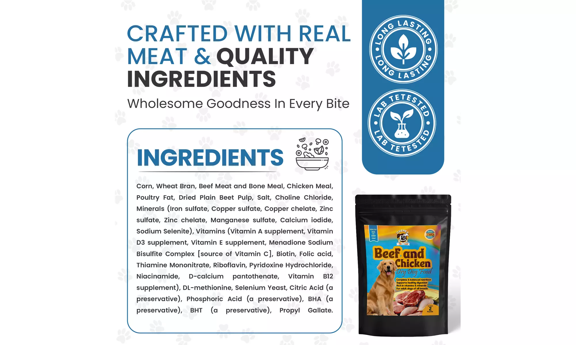 Chewka Dry Dog Food 2 to 20 Pound Bag