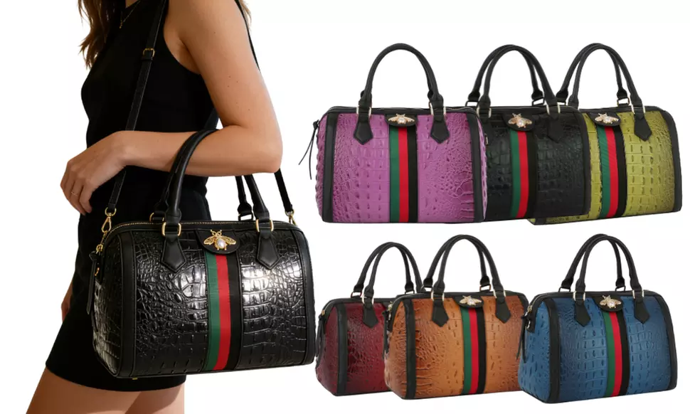 Large capacity Satchel handbag shoulder bag with Detachable Crossbody Strap