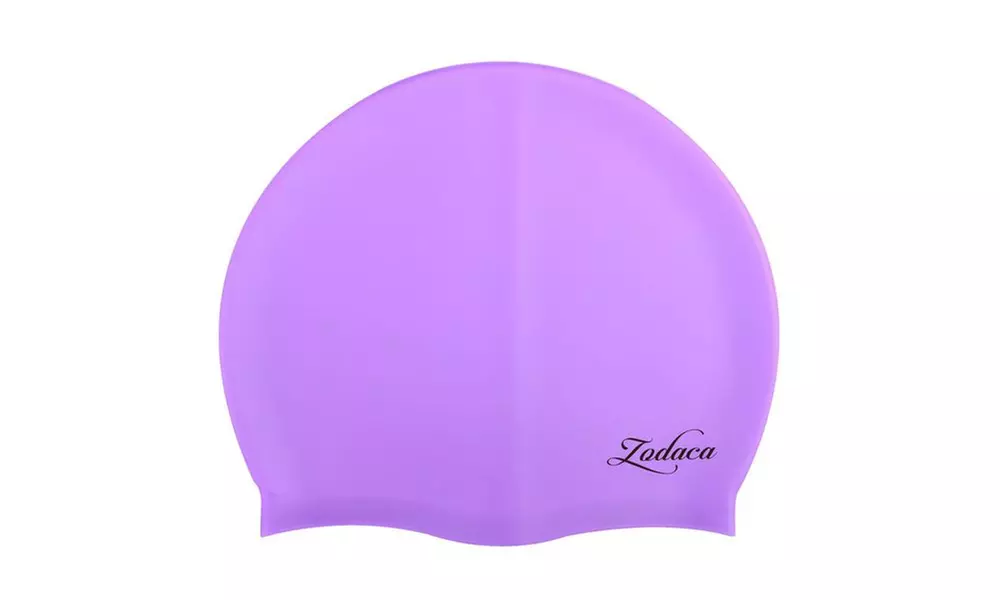 Zodaca Elastic Durable Adult Unisex Swimming Hat Swim Cap Purple - Primary Image