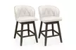 Costway Set of 2 or 4 Fabric Upholstered Counter Height Bar Stools for Kitchen  - Second Medium