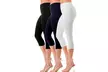 Three-Pack JVINI Women's High Waist Capris Pull-On Skinny Capri Jeggings - Second Medium