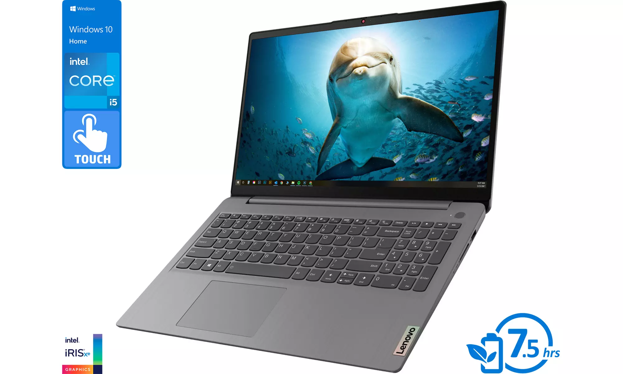 Lenovo IdeaPad 3, 15" FHD Touch, i5-1135G7, 12GB RAM, 256GB SSD, Windows 10 Home - Primary Image