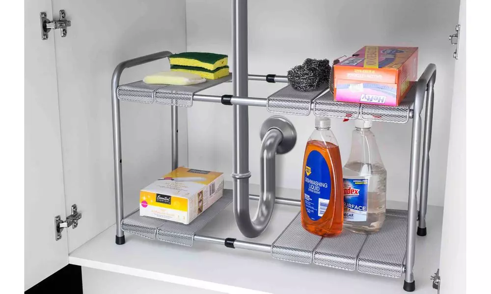 Home Basics 2-Tier Expandable Under-the-Sink Organizer - Primary Image
