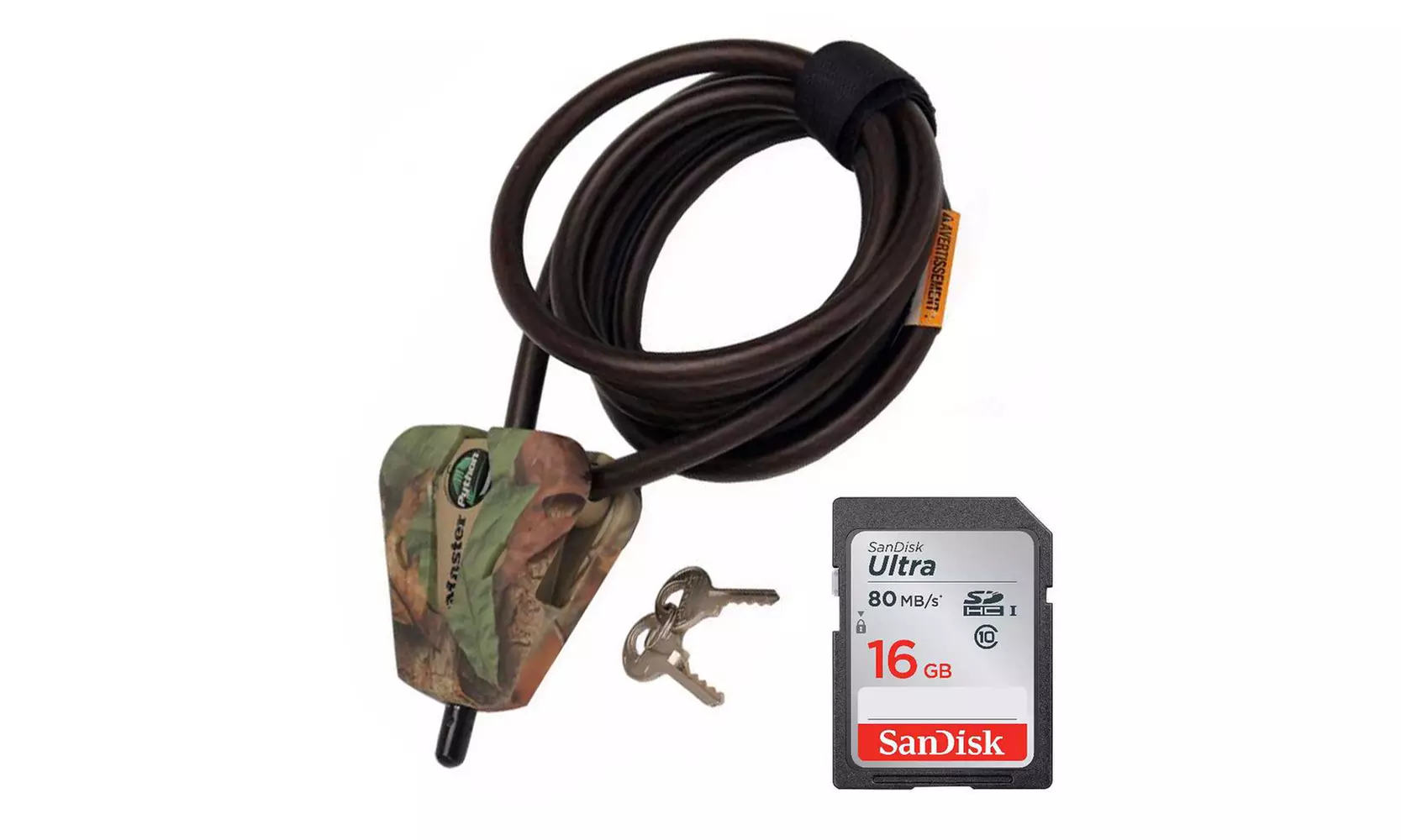 Master Lock Python 6-Ft. Cable Lock and 16GB SD Card - For Any Trail Camera - Primary Image