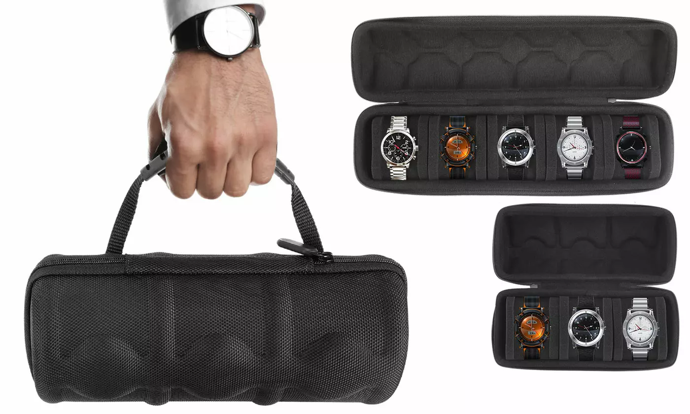 3 or 5 Slots Travel Watch Roll Case Wristwatch Display Case Watch Storage Box
