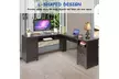 L-Shaped Corner Computer Desk Writing Table Study Workstation w/ Drawers Storage - Second Medium