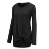 Image 7: Women Casual Hedging Kink Long Sleeve Stylish Twist Knot Front Blouse shirt