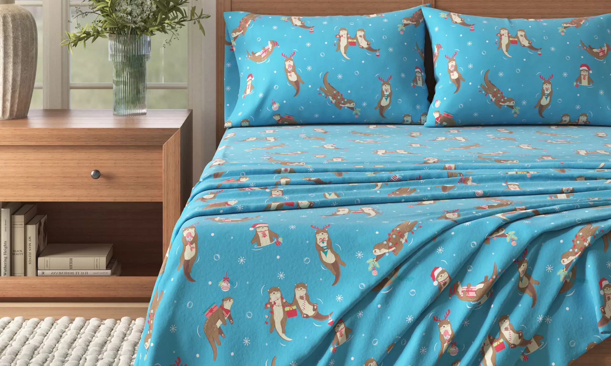Turkish Cotton Winter-Theme Flannel Sheets Set