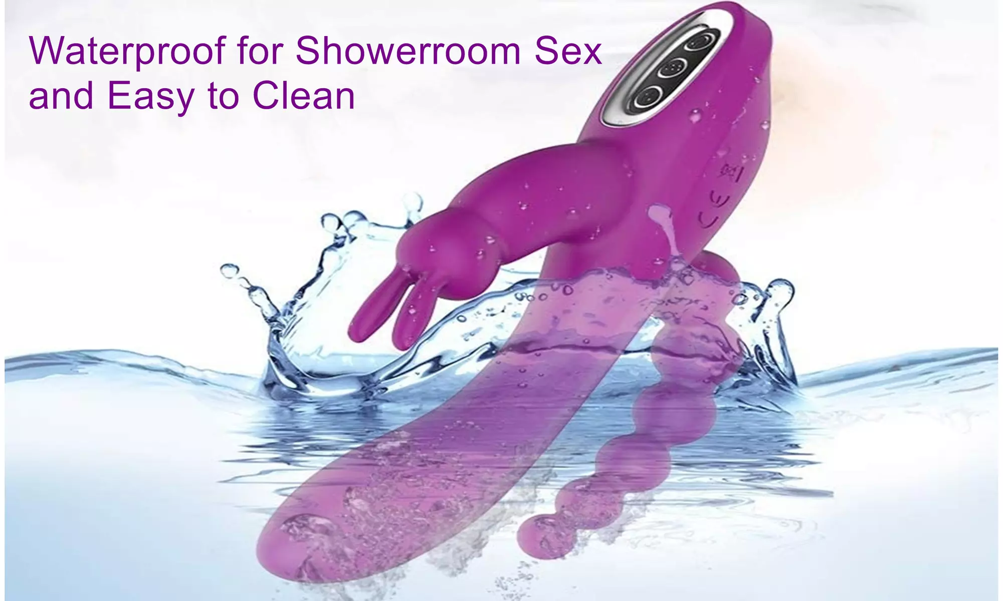Triple Climax G-Spot Anal Clitoris Rabbit Vibrator Rechargeable Adult Sex Toys