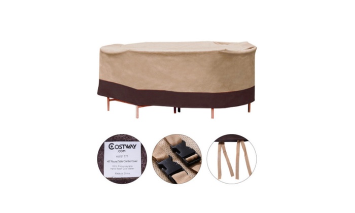 Waterproof Round Patio Table Chairs Set Cover Furniture Protection