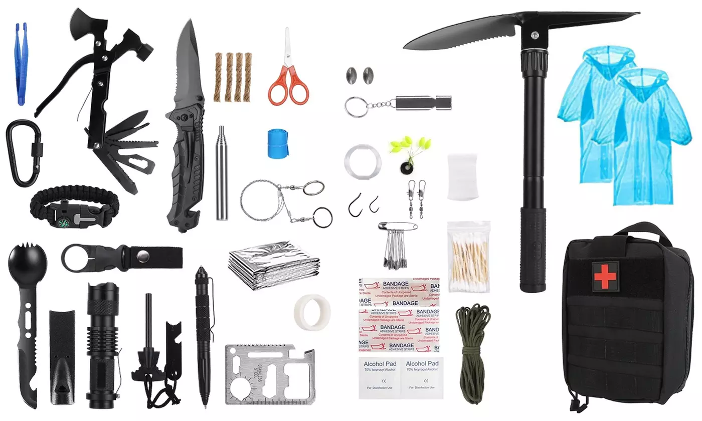 LakeForest 121-Piece Survival Kit with Emergency Gear and First Aid Essentials