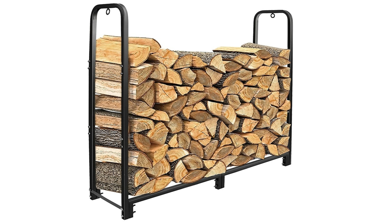 iMounTEK Firewood Log Rack Iron Wood Storage Holder for Stacking & Organizing