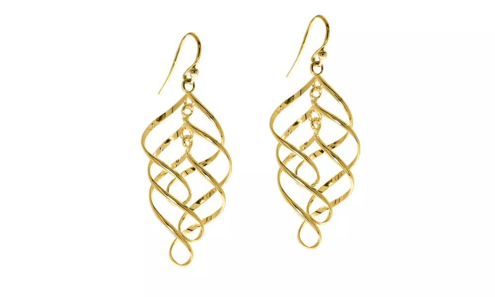 Italian Sterling Silver Layered Drop Earrings
