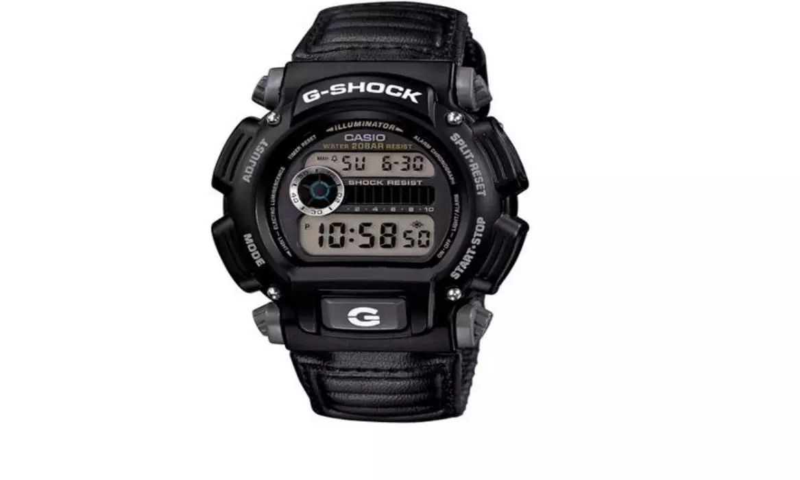 Casio Mens G Shock Watch Grey Nylon Strap - Second Medium