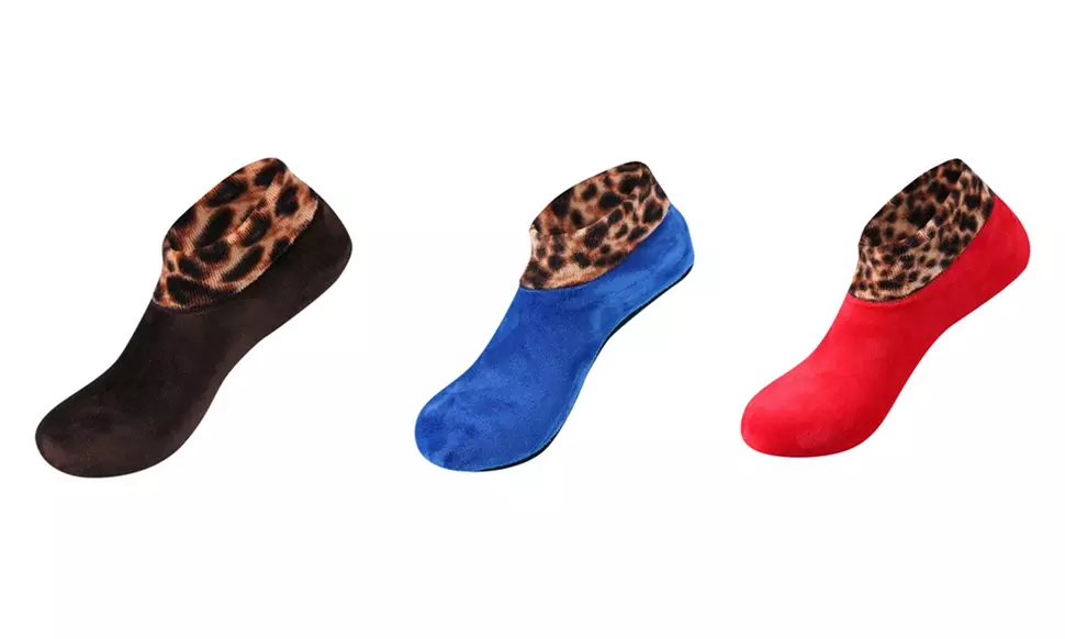 Women's Warm Winter Gripper Socks Non Slip 2pk 3pk Leopard Soft Thermal Socks