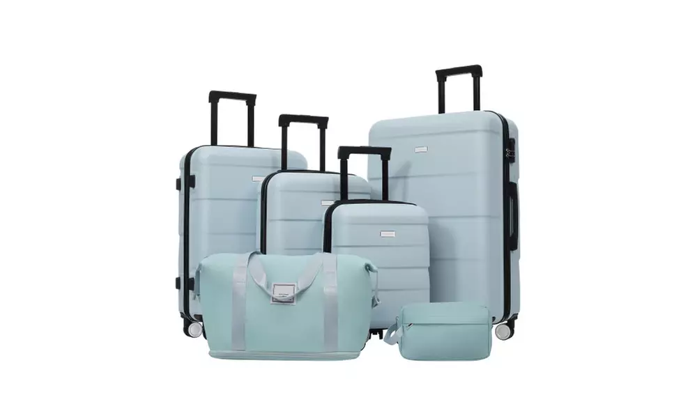 Six-Piece Luggage Set with Expandable Suitcases