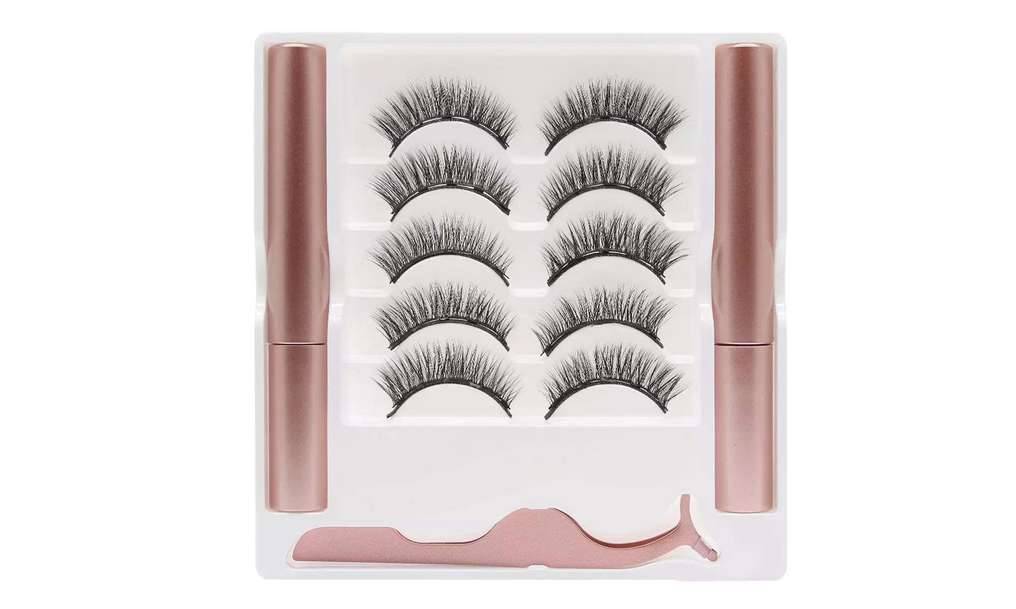 Magnetic Eyeliner with 3D Eyelashes & Tweezers Kit (5 Pairs)