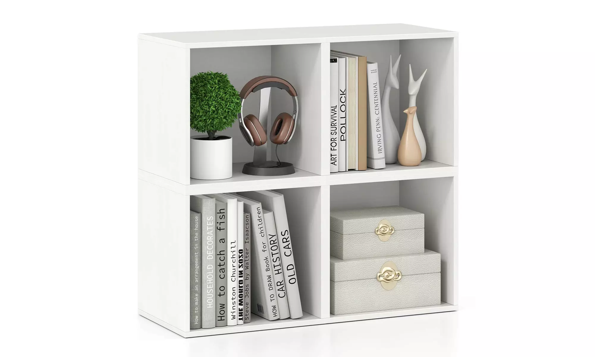 Costway Cube Storage Organizer Stackable Open Book Shelf for Small Space Storage