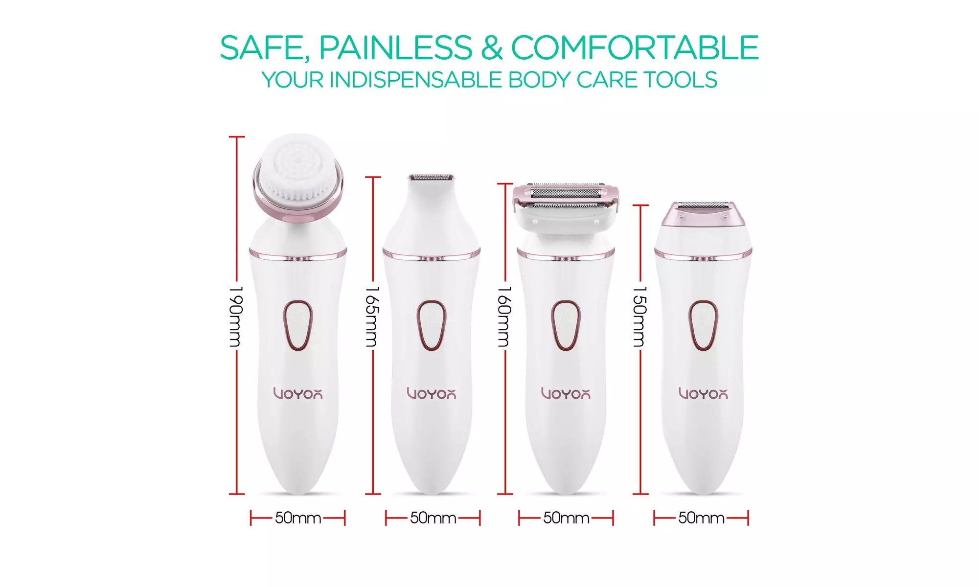 VOYOR Electric Razor for Women - Rechargeable Shaver (White) - NEW
