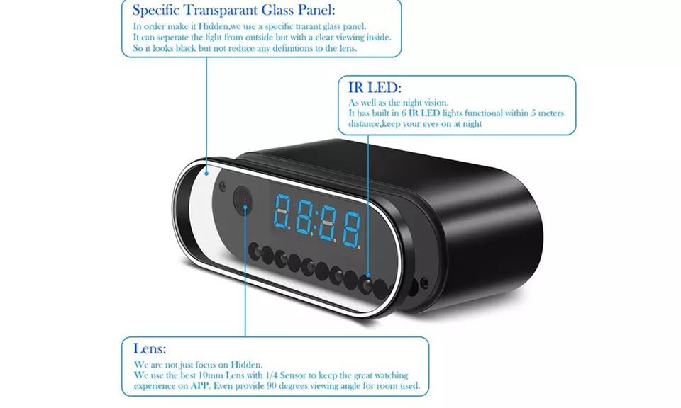 Hidden Camera 1080P Video Recorder Wireless in Clock WiFi Hiidden Cam - Second Medium