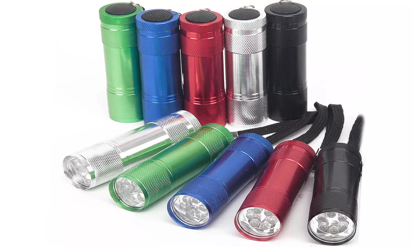 10Pack Mini LED Flashlight Aluminum LED Bulbs Keychain Pocket Flashlight Camping - Second Medium
