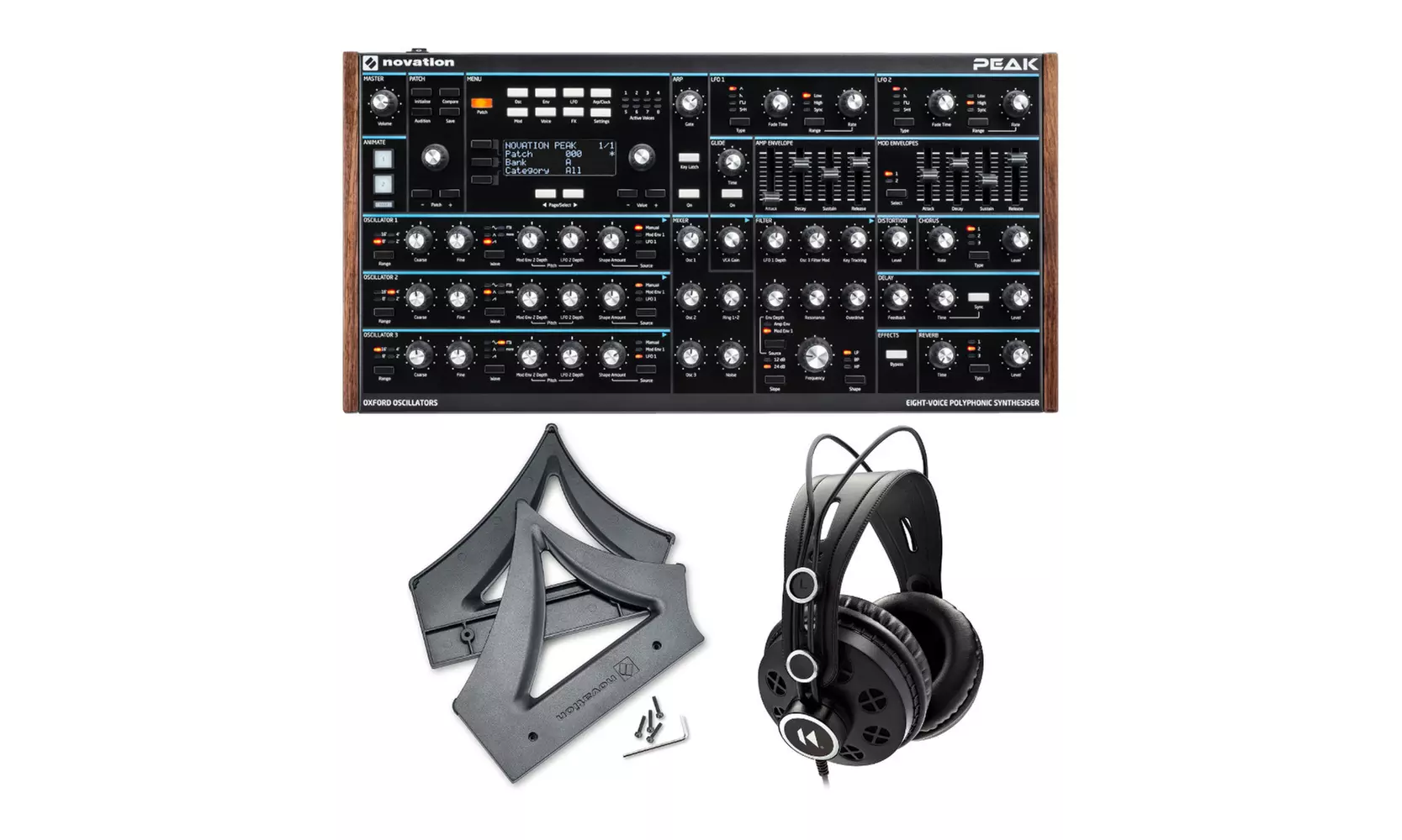 Novation Peak Desktop Synthesizer Bundle with Novation Stand and Knox Headphones - Primary Image