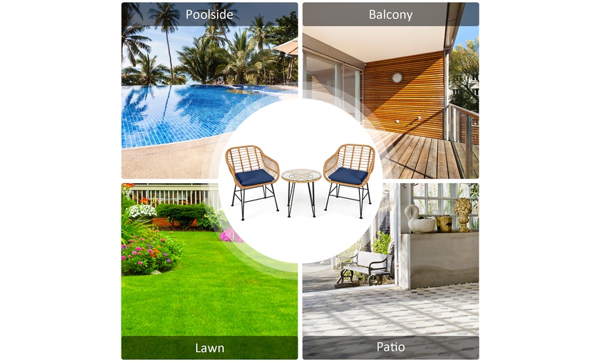 Up To 57% Off On Costway 3PCS Patio Rattan Bis... | Groupon Goods