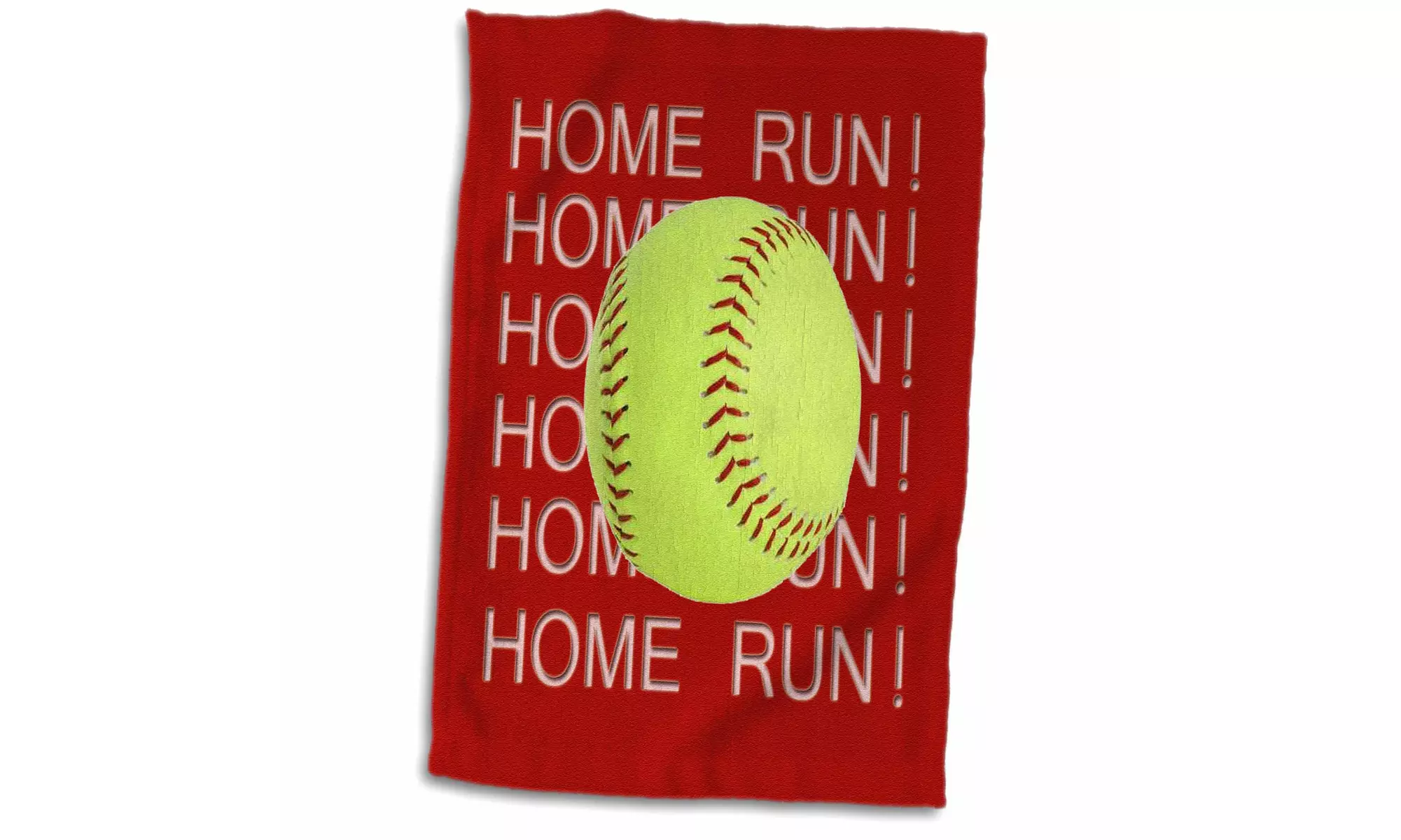  Towel - Softball Home Run on red background - 15 by 22-inches  - Primary Image