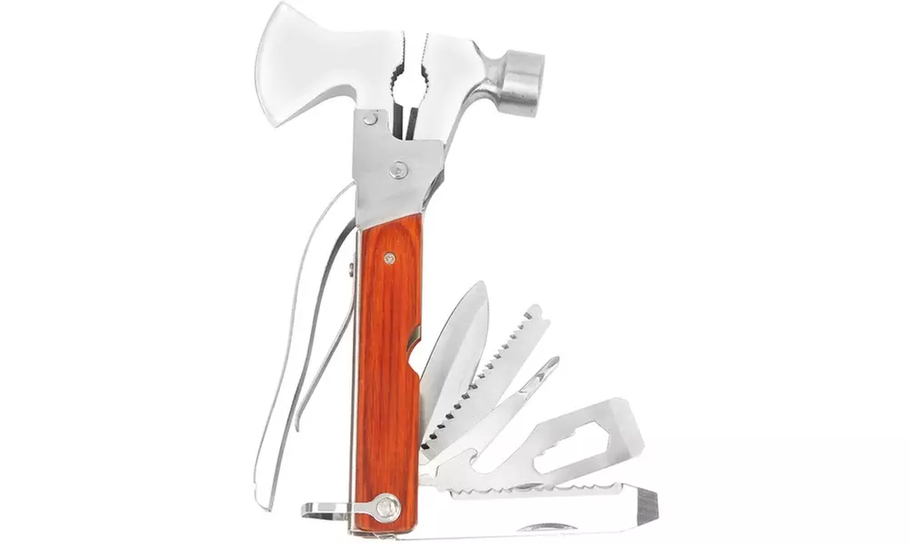 17-in-1 Hammer-Ax and Pliers Stainless Steel Multi-Tool with Belt Pouch - Primary Image