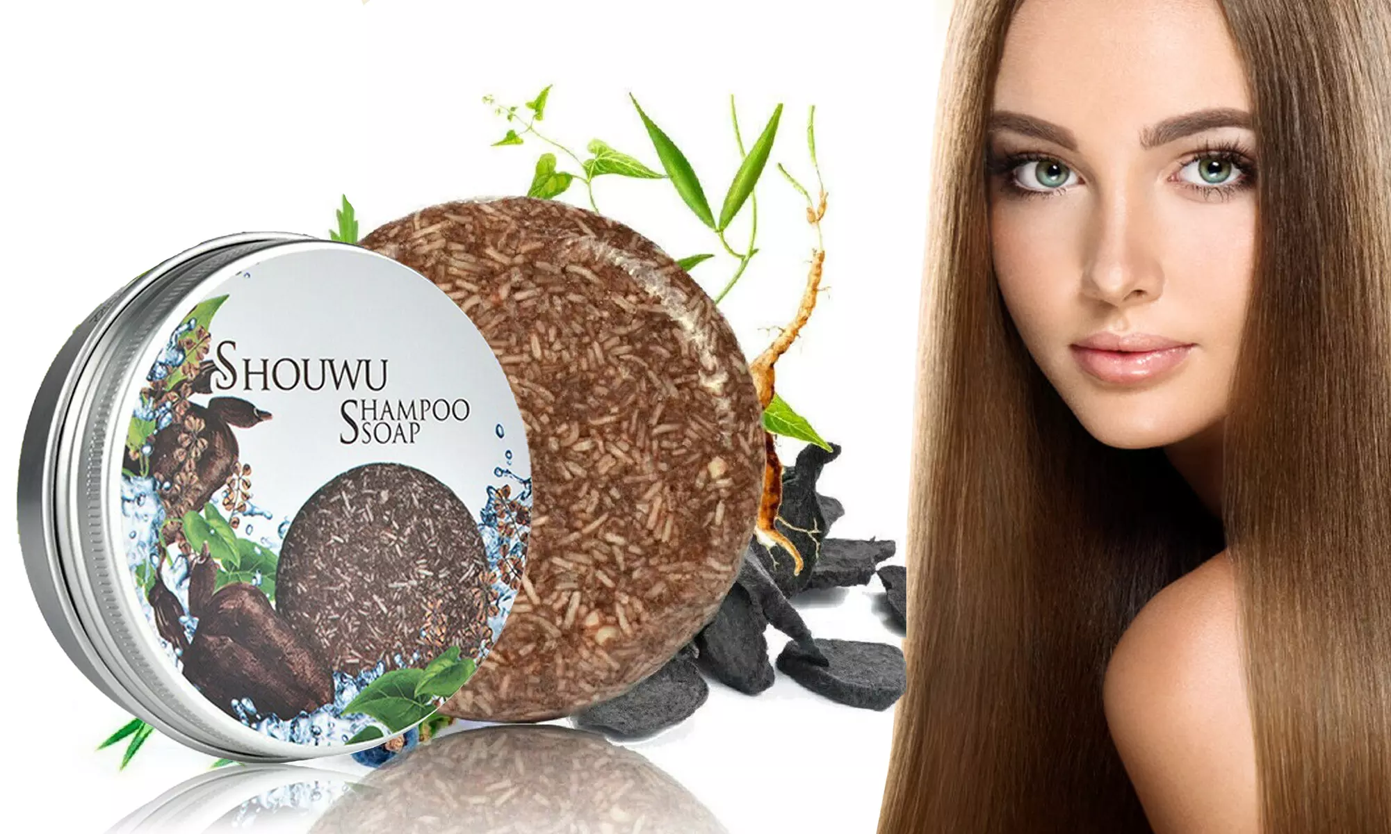 Polygonum Multiflorum Hair Bar Darkening Shampoo Bar Natural Conditioner - Primary Image