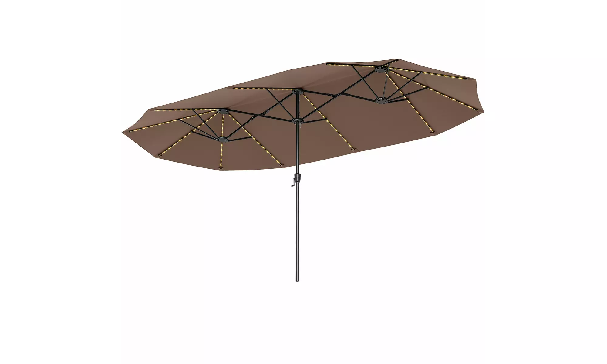 Costway 15.5 FT Extra-Large Patio Umbrella with LED Solar Lights