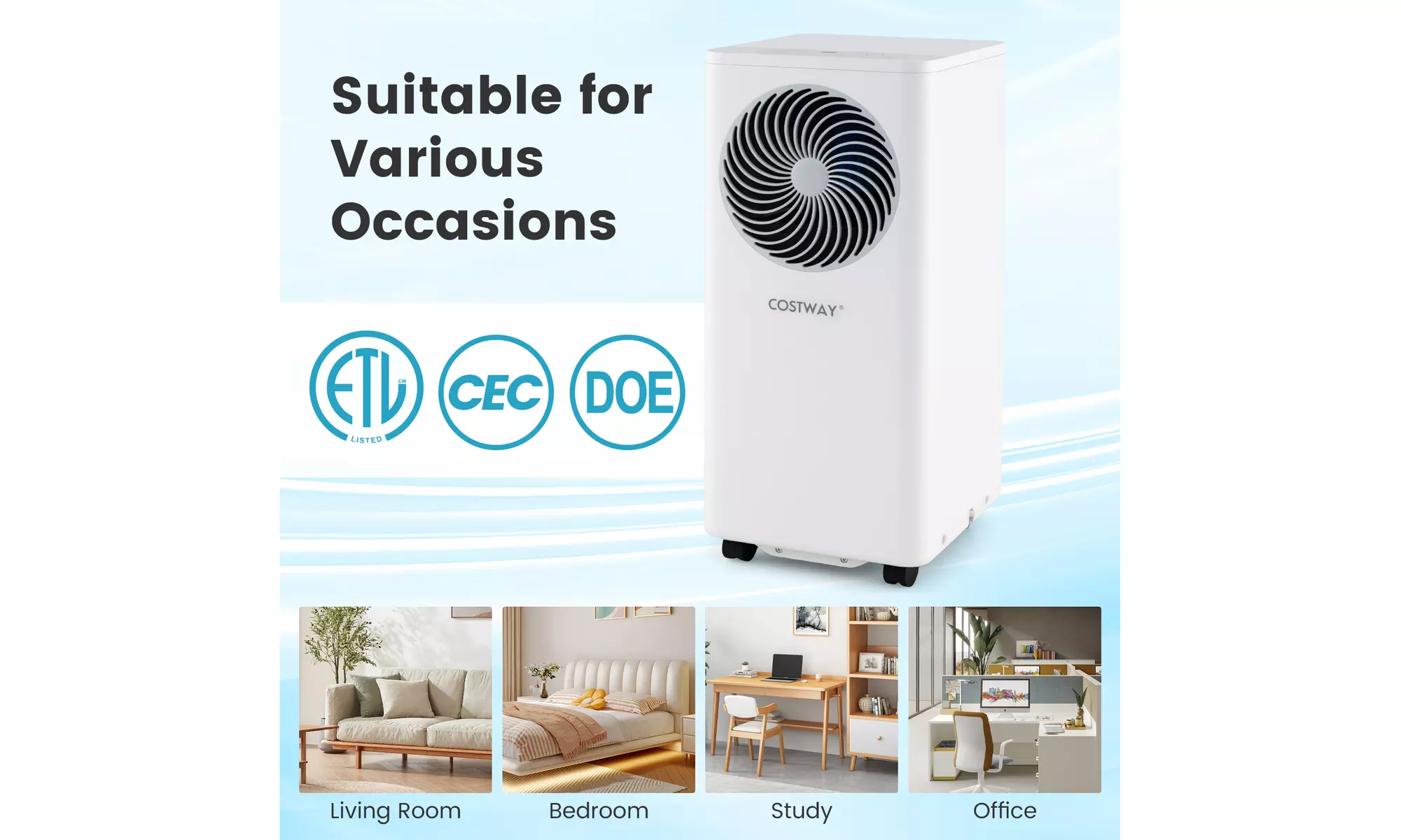 Costway Portable AC Unit with Fan & Dehumidifier
