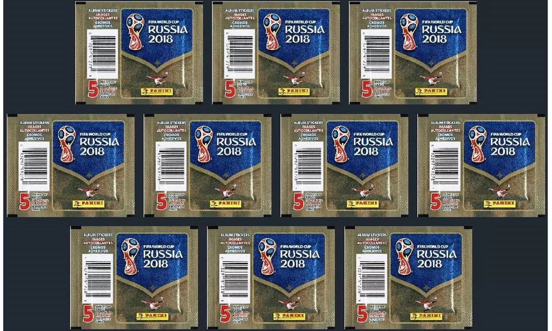 Pannini Album Stickers Fifa World Cup Russia 2018 (10 Pack) 50 Stickers - Primary Image
