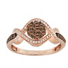 Image 15: 1/2cttw Round Brown & White Diamond Infinity Shape Engagement Ring 10K Rose Gold