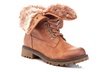 Eddie Marc Women's Lace Up Mid-Calf Chukka Combat Fold-able Fur lined Booties - Second Medium