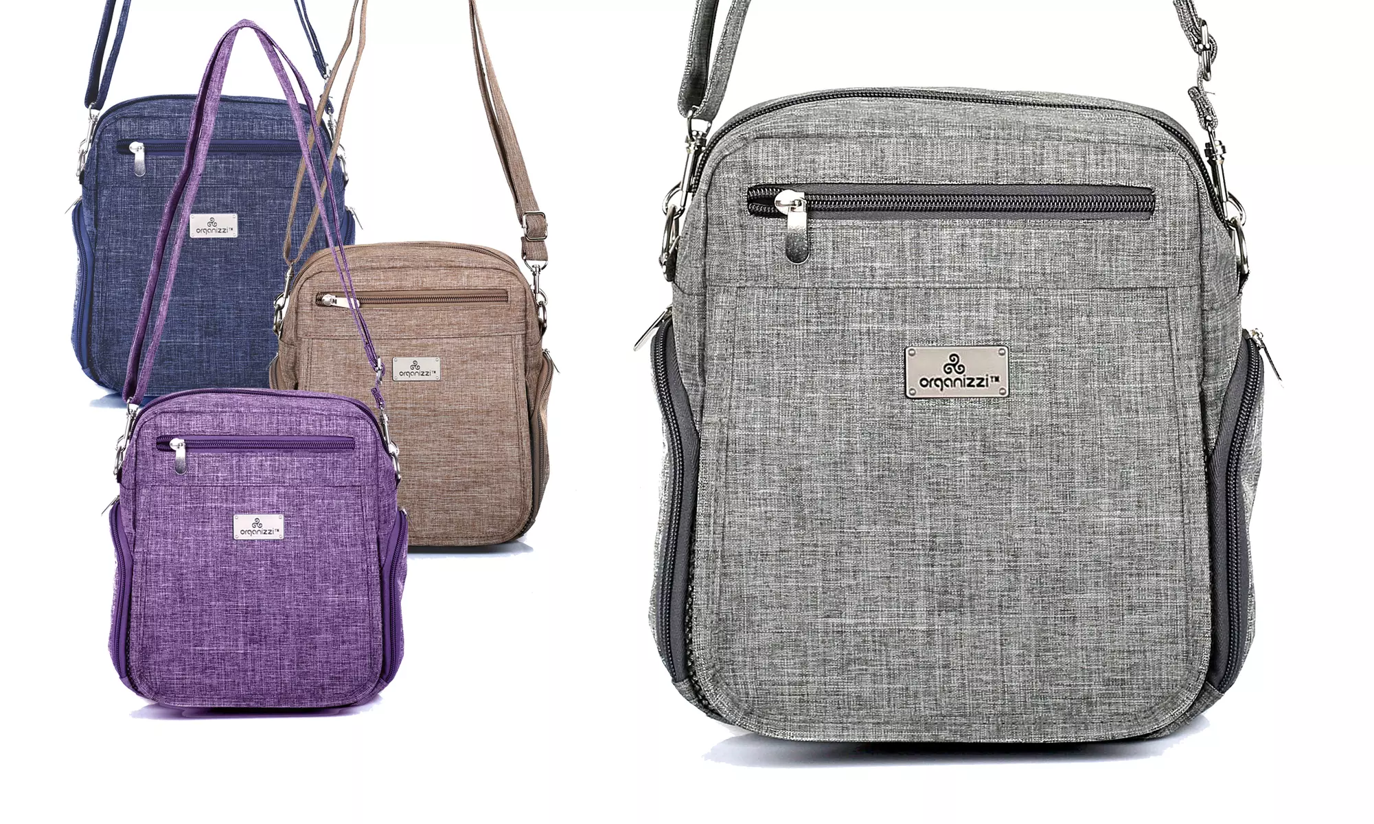 Organizzi TECSTYLE Textured Fabric Front-Flap Organizer Travel and Working Bag - Primary Image