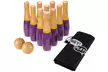Hey! Play! Lawn Bowling or Skittle Ball Game Set with Wooden Pins, Balls, and Bag - Second Medium