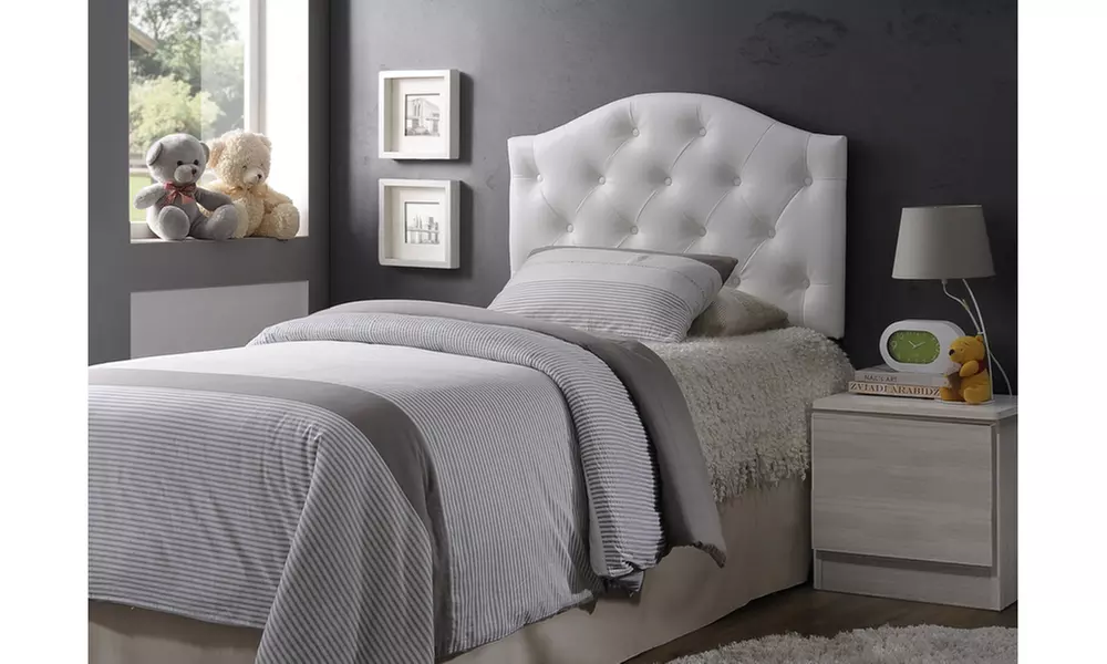 Myra Upholstered Button-Tufted Scalloped Headboard - Primary Image