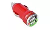 Insten Dual USB 2A Mini Car Charger Adapter Red iPhone Samsung Galaxy