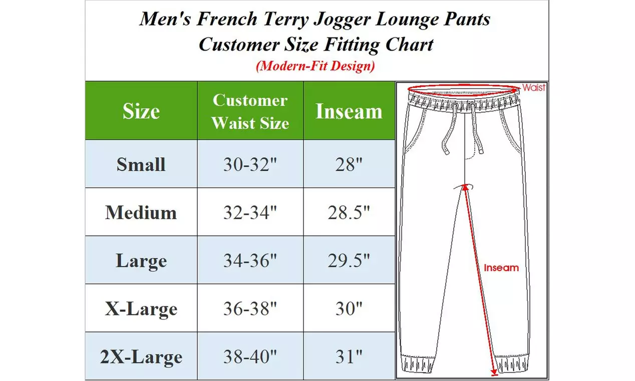 Men's Fleece-Lined & French Terry Jogger Sweatpants (Sizes, S to 5XL)