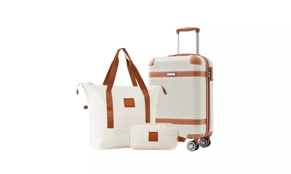 Three-Piece Luggage Set with an ABS Carry-on Suitcase