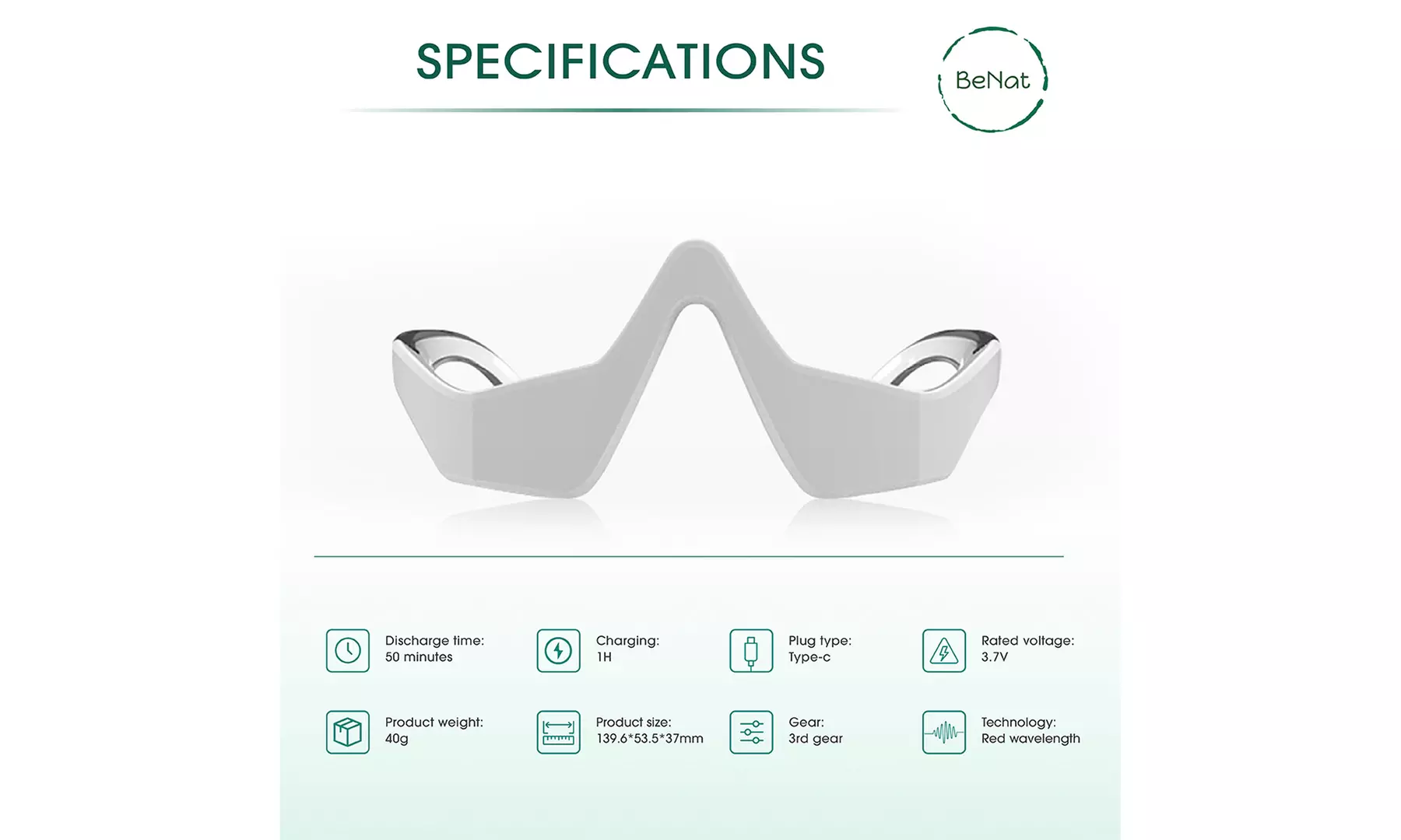 Under-Eye Red Light Therapy Skin Rejuvenation and Relaxation Massager