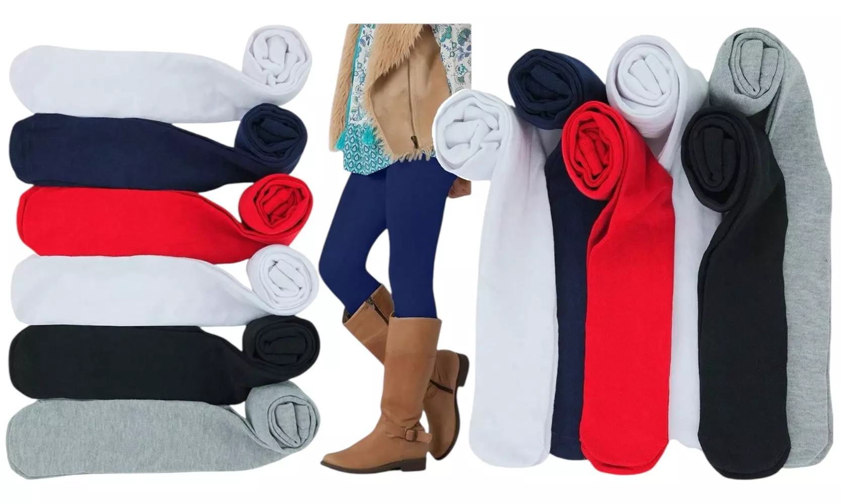 ToBeInStyle Pack of Six Kids' Classic Pull-On Assorted Warm Winter Tights