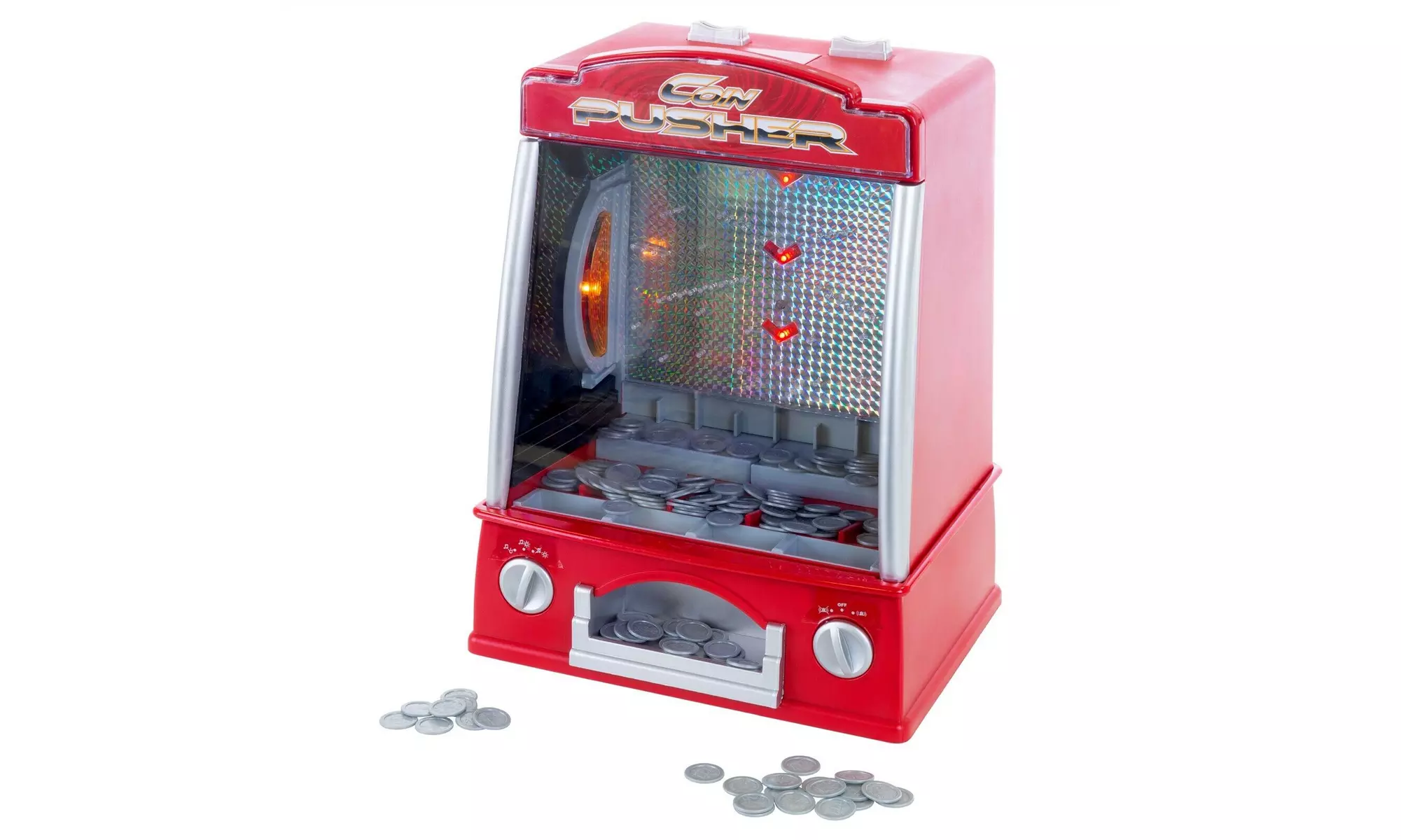 Mini Coin Pusher Arcade Game Replica 150 Play Token Dozer 13 In High - Second Medium