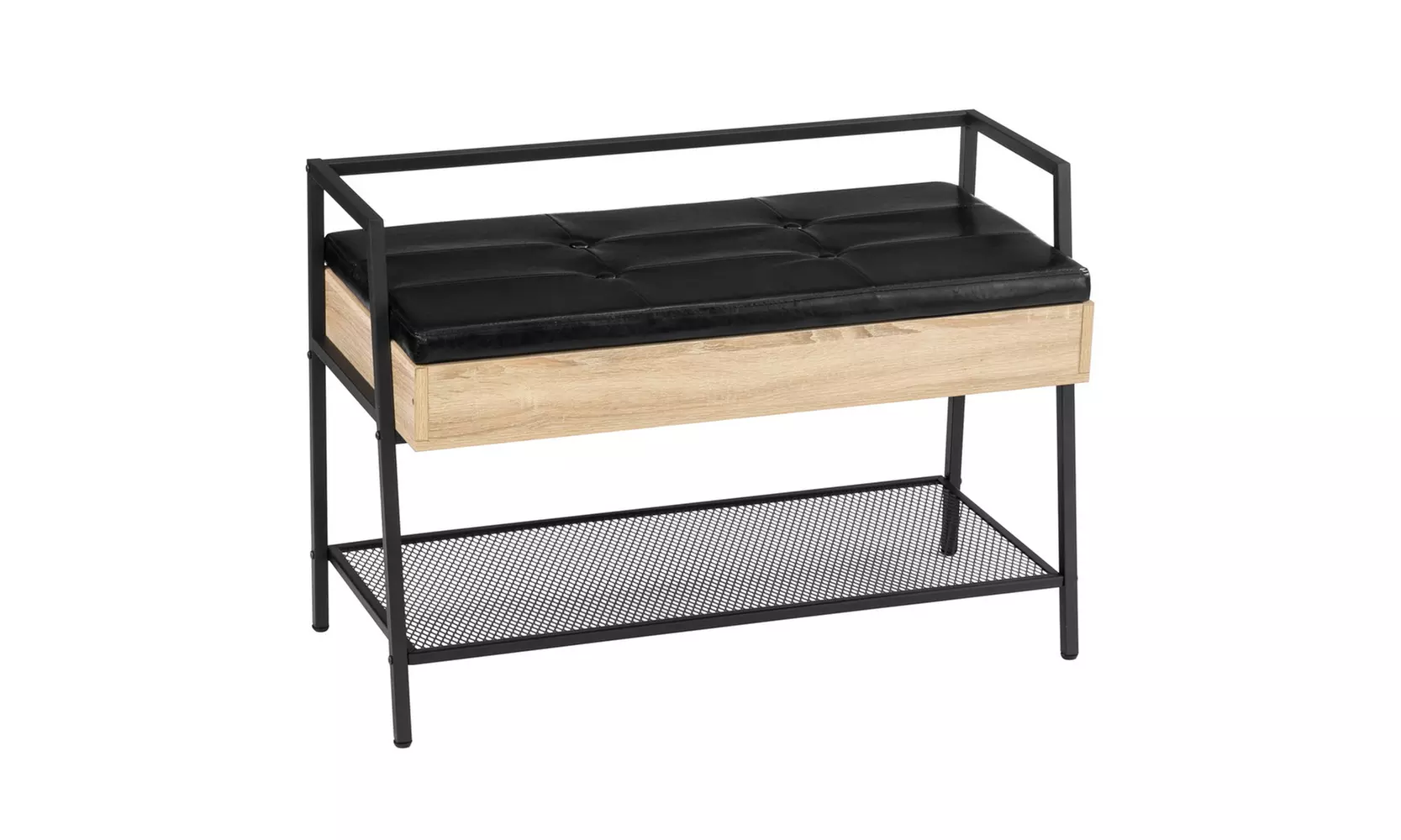 Industrial Hidden Shoe Bench Bench Organizer with Storage Chest  - Second Medium