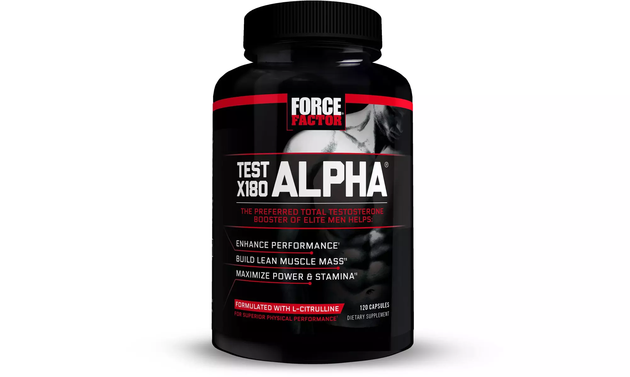 Force Factor Test X180 Alpha Testosterone Booster For Men - Primary Image