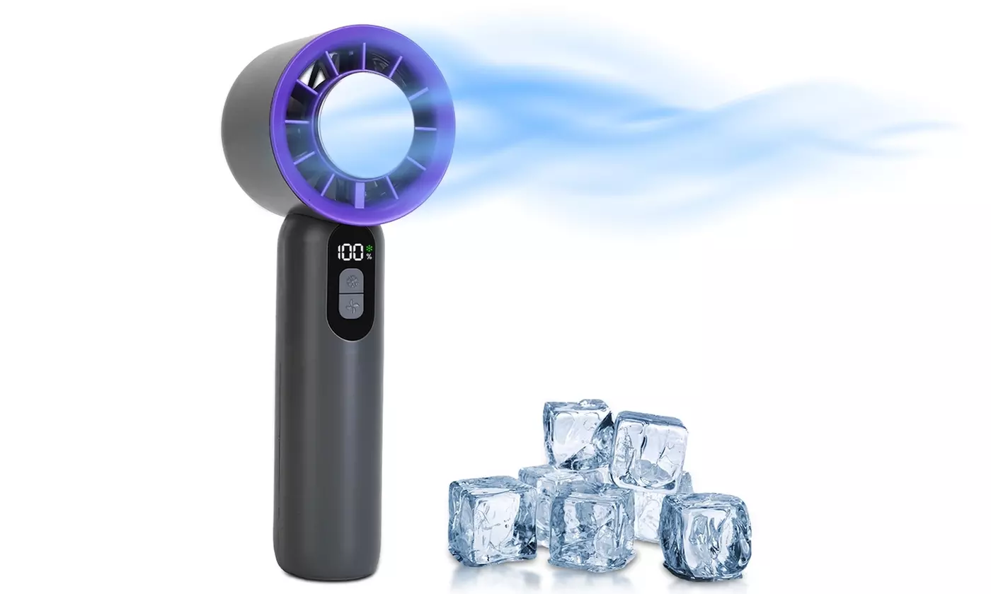 iMounTEK 100-Speed Handheld Turbo Fan with Ice Cooler and LCD Display